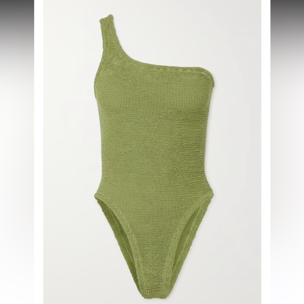 Hunza G Olive One-Shoulder Swimsuit